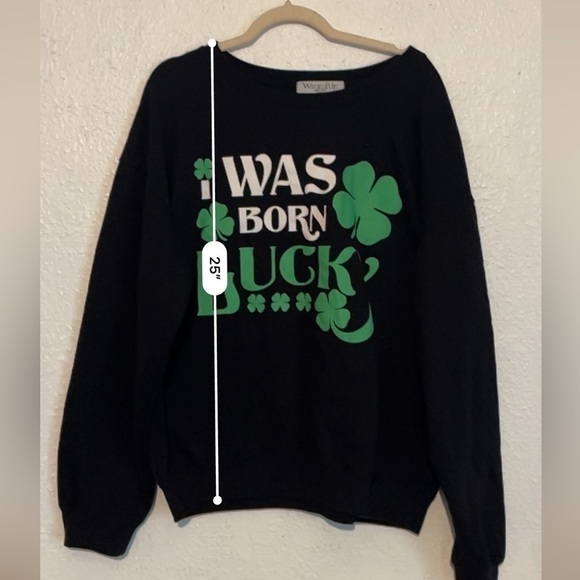 Was Born Lucky extra large sweater by Wound Up. - Picture 5 of 6
